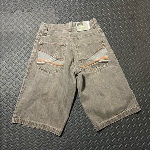 South Pole Men's Brown Denim Shorts with Pocket Stripe Detail